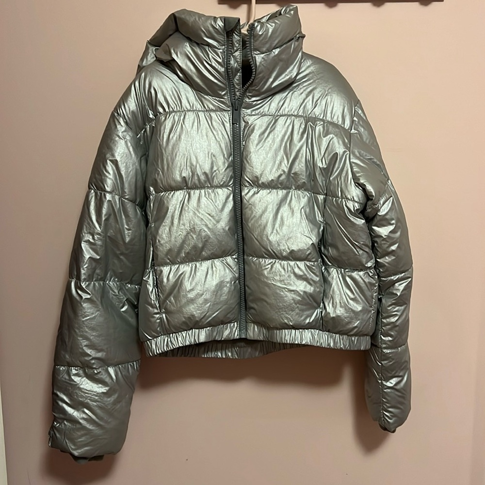 Girls silver puffer jacket